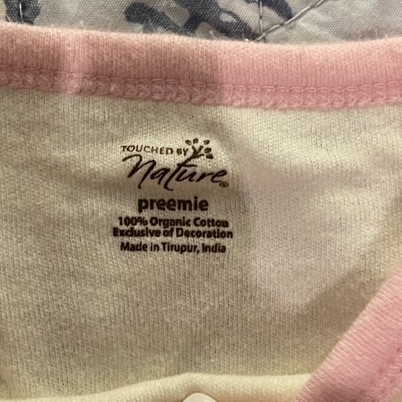 3 preemie-Newborn organic cotton gowns for baby girl - Picture 2 of 2